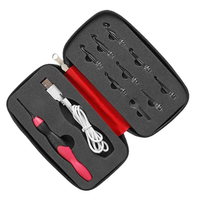 9 In 1 USB Rechargeable LED Crochet Hook Set 5