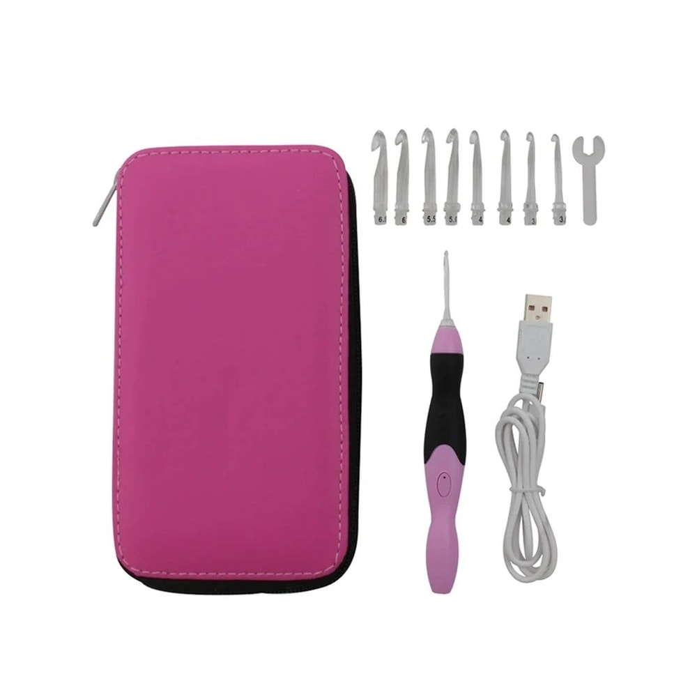 9 In 1 USB Rechargeable LED Crochet Hook Set 9