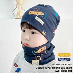 soft cotton baby hat and scarf set