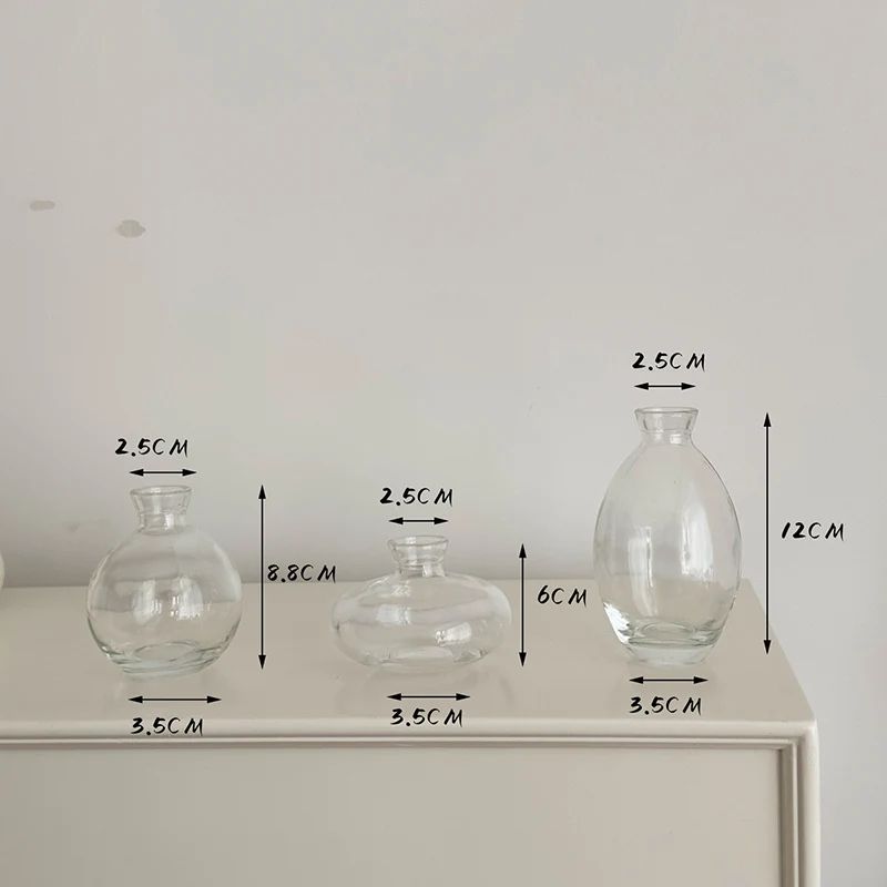 3 Piece Vintage Glass Vase Set For Plants 1