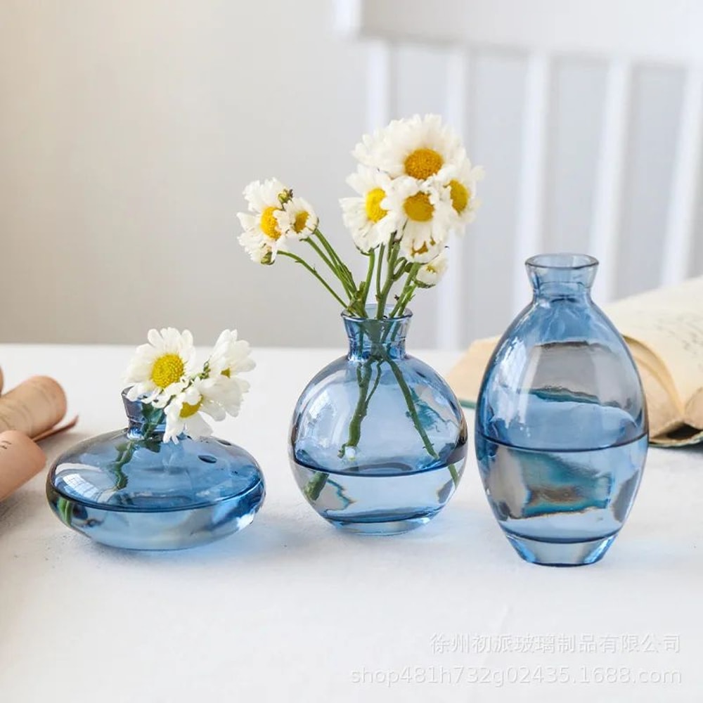 3 Piece Vintage Glass Vase Set For Plants 4