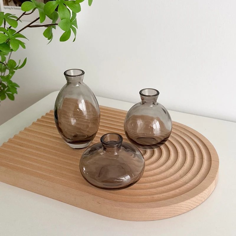 3 Piece Vintage Glass Vase Set For Plants 5