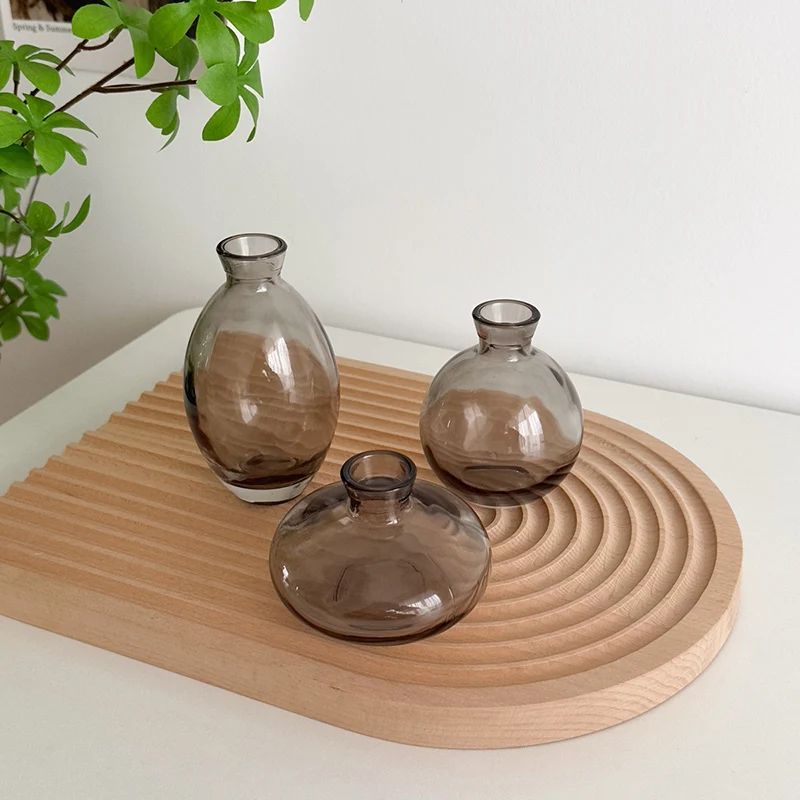 3 Piece Vintage Glass Vase Set For Plants 8