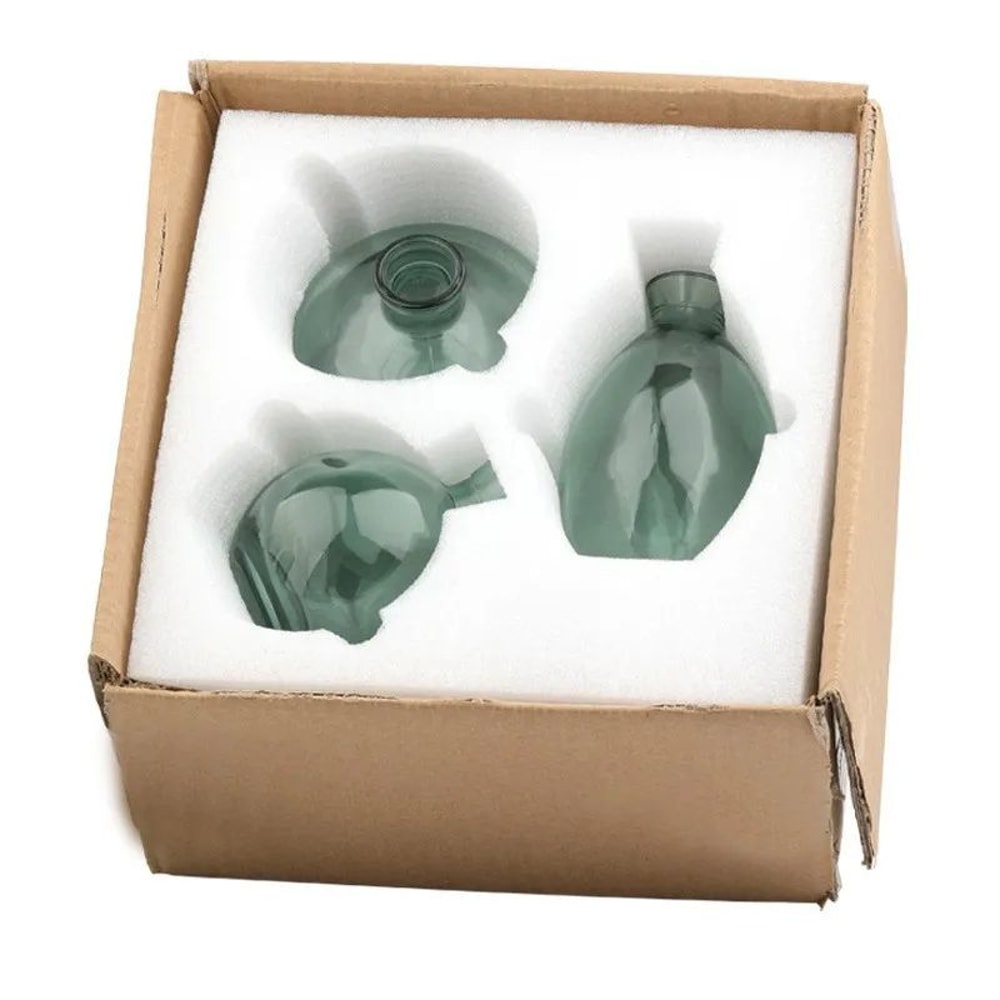 3 Piece Vintage Glass Vase Set For Plants 13