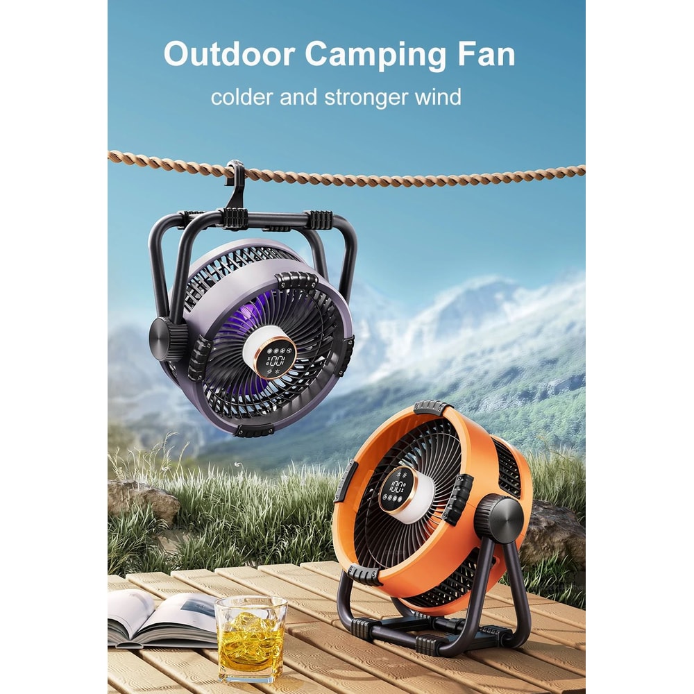 20000mAh Portable Camping Fan With Light 6