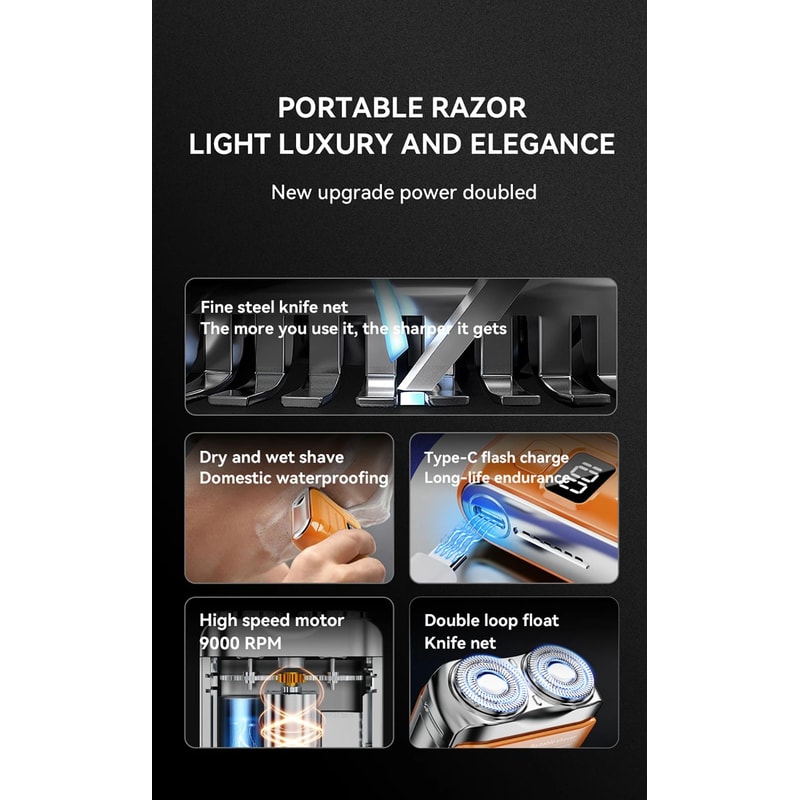 Portable Mini Electric Shaver With Digital Display 7