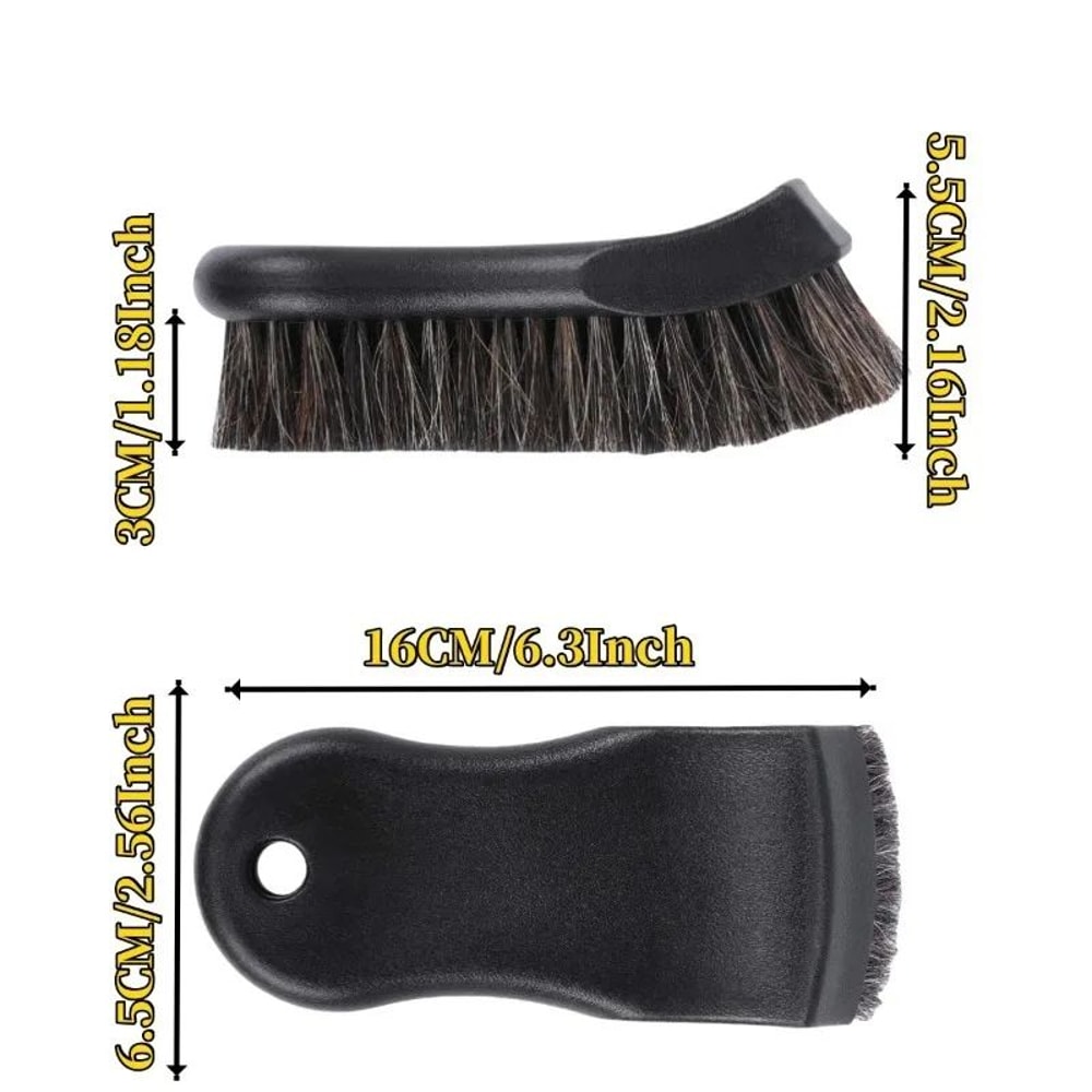 Horsehair Leather Cleaning Brush Set For Car Detailing 7