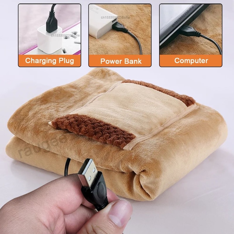 USB Rechargeable Warming Blanket Hand Warmer 4
