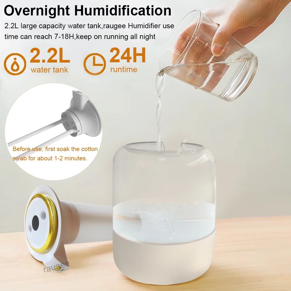 22L Large USB Cool Mist Humidifier With LED Night Light 8