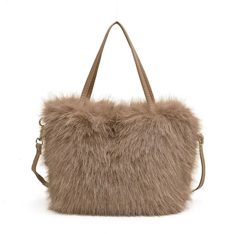 Plush Faux Fur Tote Shoulder Bag For Women 13