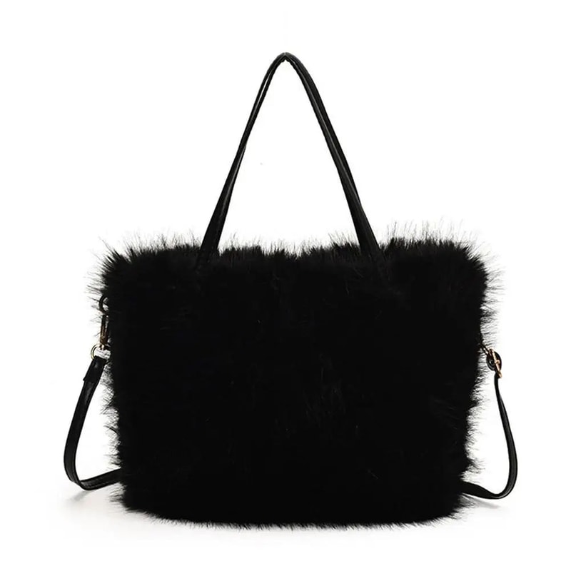 Plush Faux Fur Tote Shoulder Bag For Women 12