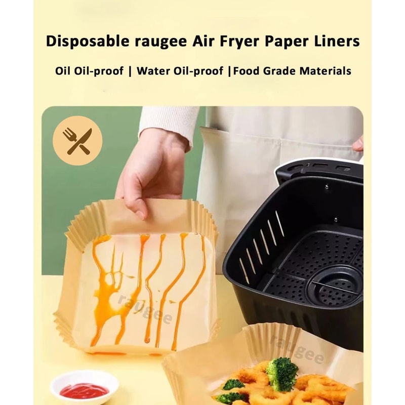 100 Pcs Disposable Air Fryer Baking Paper Liners 6
