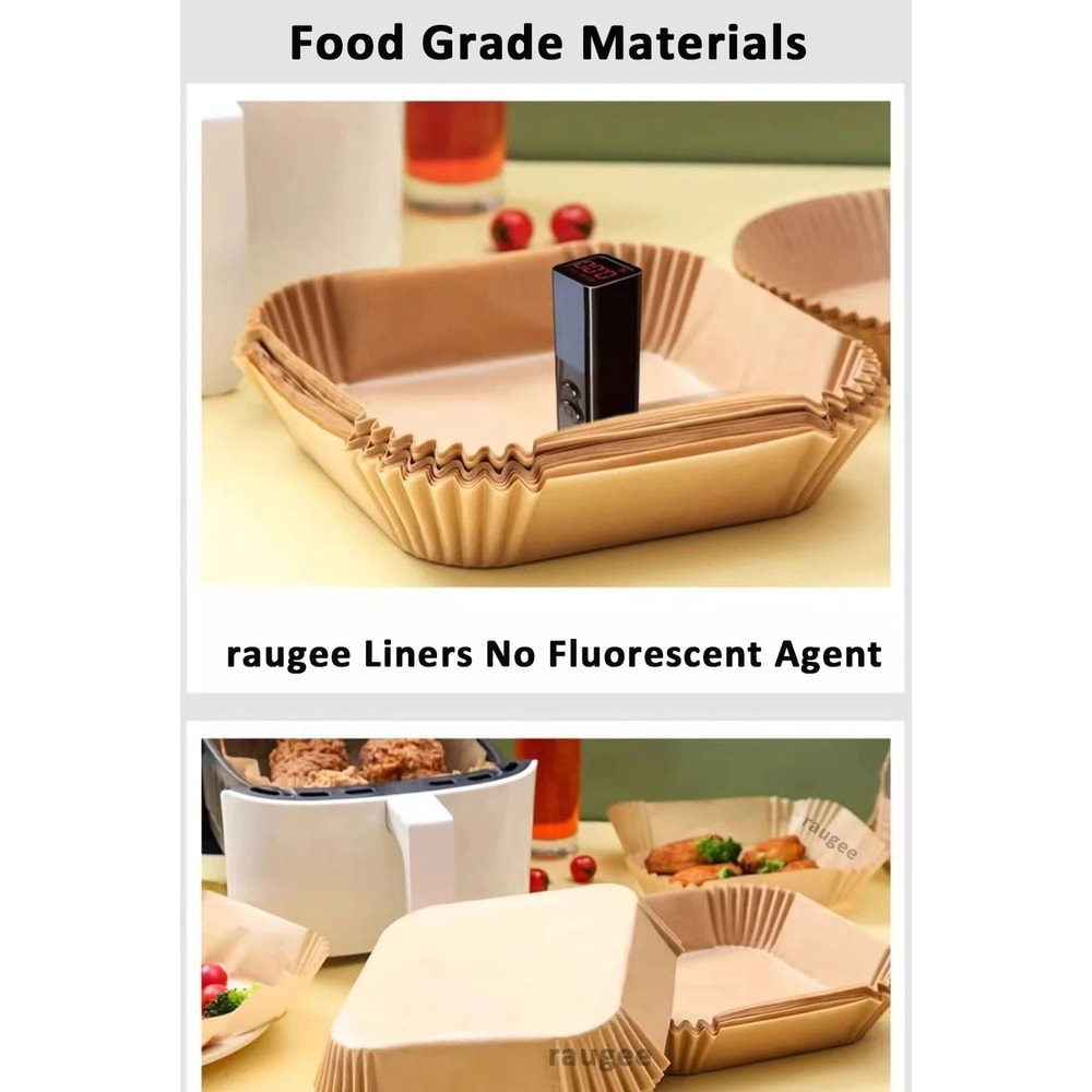 100 Pcs Disposable Air Fryer Baking Paper Liners 9