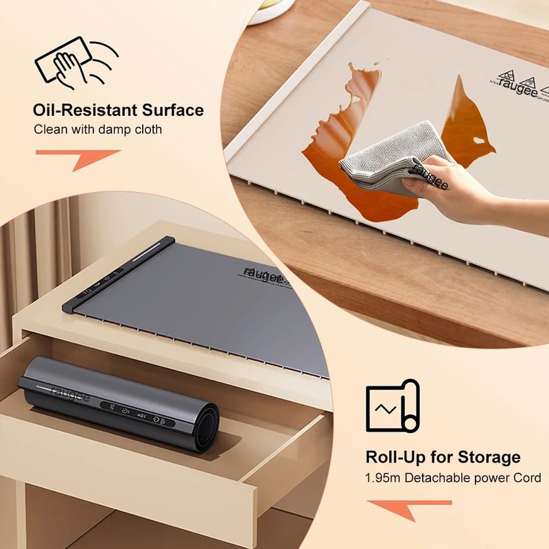 Electric Foldable Food Warming Tray With Adjustable Temperature 10