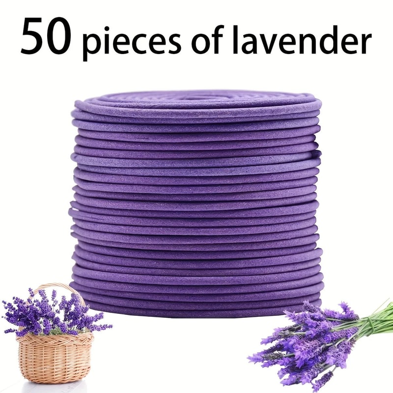 50Pcs Lavender Scented Spiral Candles 0