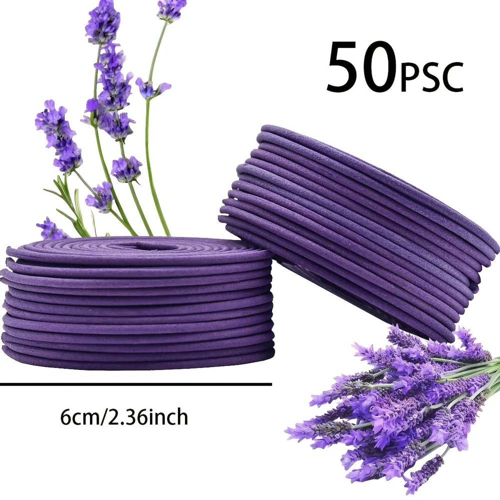 50Pcs Lavender Scented Spiral Candles 2