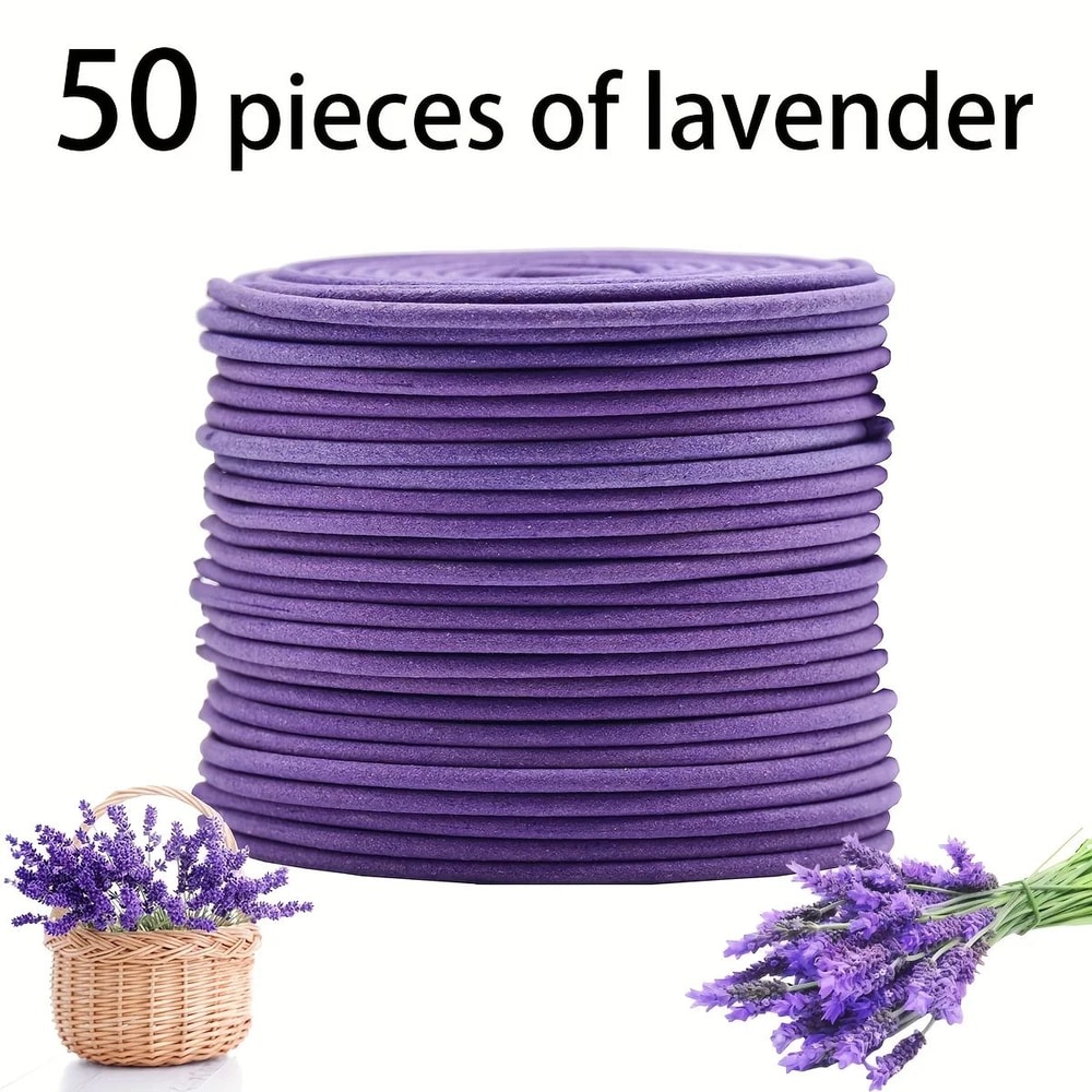 50Pcs Lavender Scented Spiral Candles 7