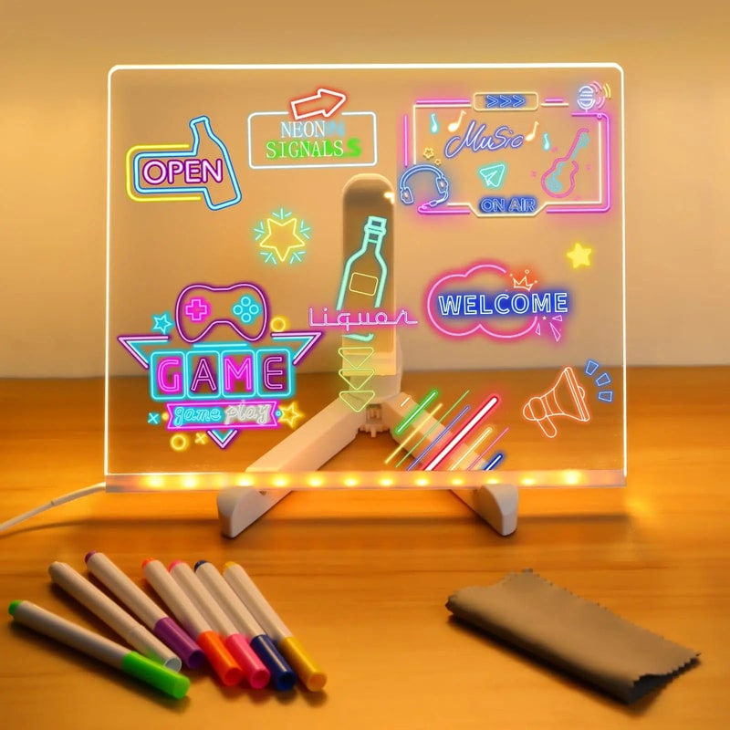 LED Note Board With Night Light And 7 Color Pens 8