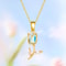 Zircon Tulip Flower Pendant Necklace For Women 6