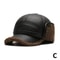 Winter PU Leather Bomber Baseball Cap With Earflaps For Men 8