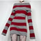 Womens Striped BoatNeck Bodycon Mini Dress 1