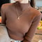 Elegant Solid Knit Turtleneck Sweater For Women 0