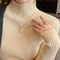 Elegant Solid Knit Turtleneck Sweater For Women 2