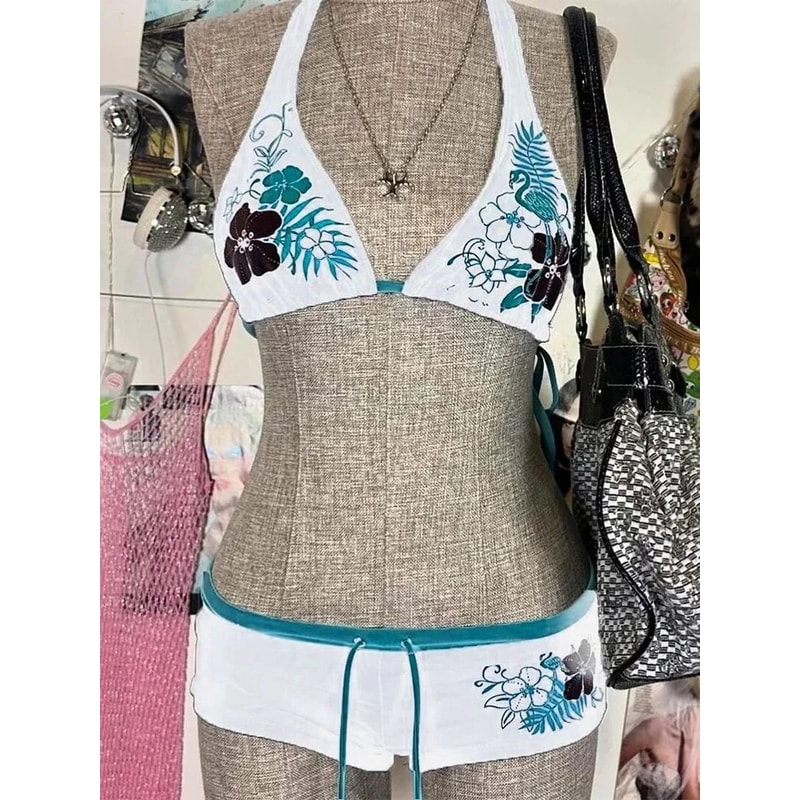 Vintage Floral Y2K Cutie Bikini Set 9