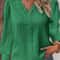 Elegant Summer Lace Patchwork V Neck Blouse 2