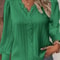 Elegant Summer Lace Patchwork V Neck Blouse 2