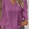 Elegant Summer Lace Patchwork V Neck Blouse 4