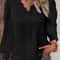 Elegant Summer Lace Patchwork V Neck Blouse 5