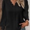 Elegant Summer Lace Patchwork V Neck Blouse 5