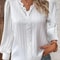Elegant Summer Lace Patchwork V Neck Blouse 6