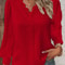 Elegant Summer Lace Patchwork V Neck Blouse 7