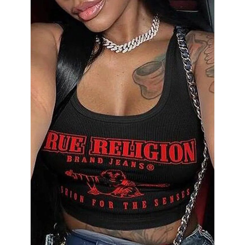 Y2K Graphic Cropped Tank Top 0