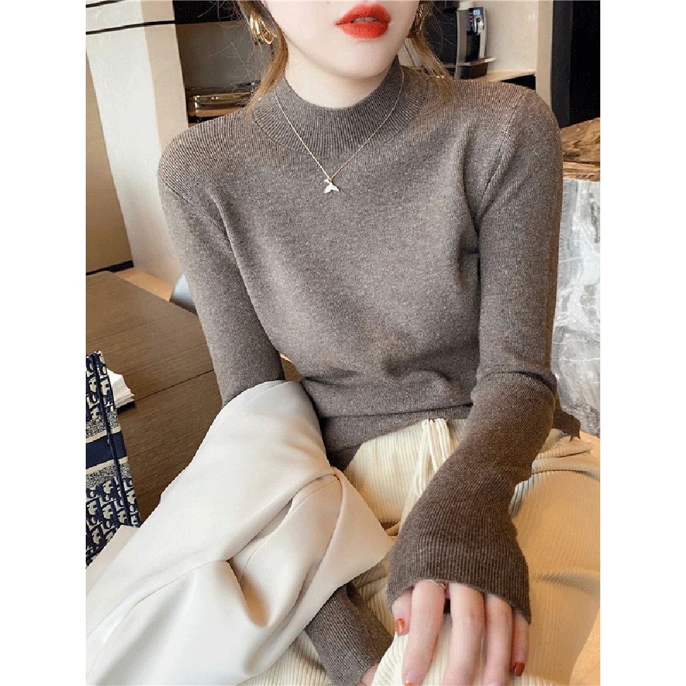 AOSSVIAO Womens Stretch Turtleneck Sweater 5