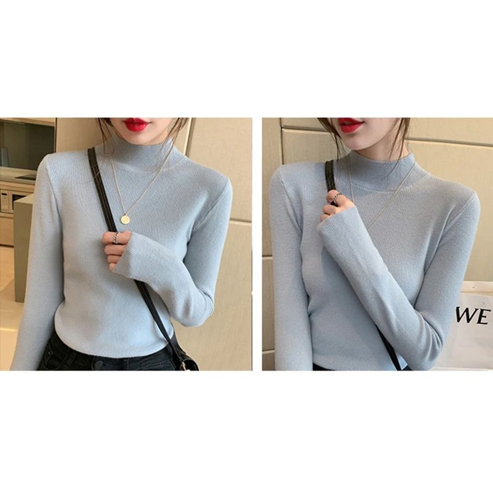 AOSSVIAO Womens Stretch Turtleneck Sweater 6