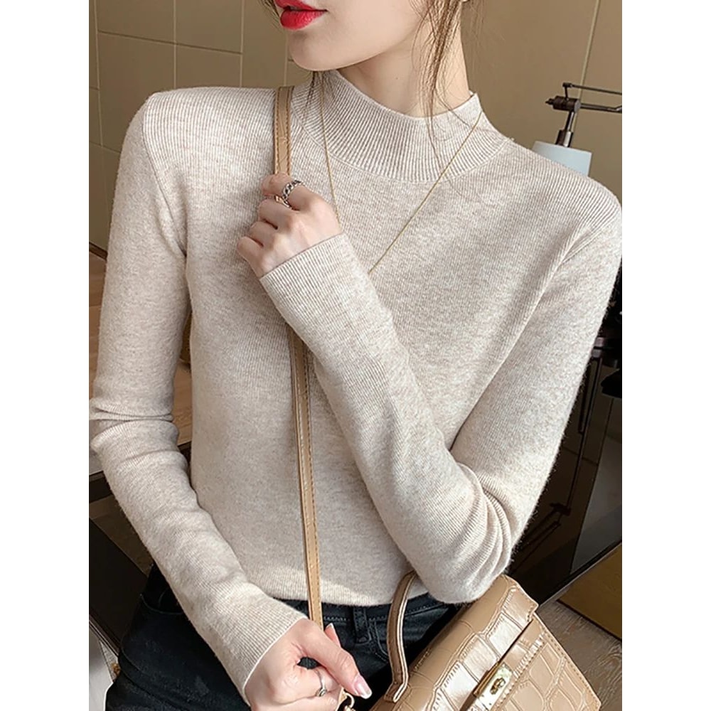 AOSSVIAO Womens Stretch Turtleneck Sweater 11