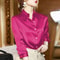 Elegant Satin Long Sleeve Womens Shirt 13