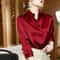 Elegant Satin Long Sleeve Womens Shirt 2