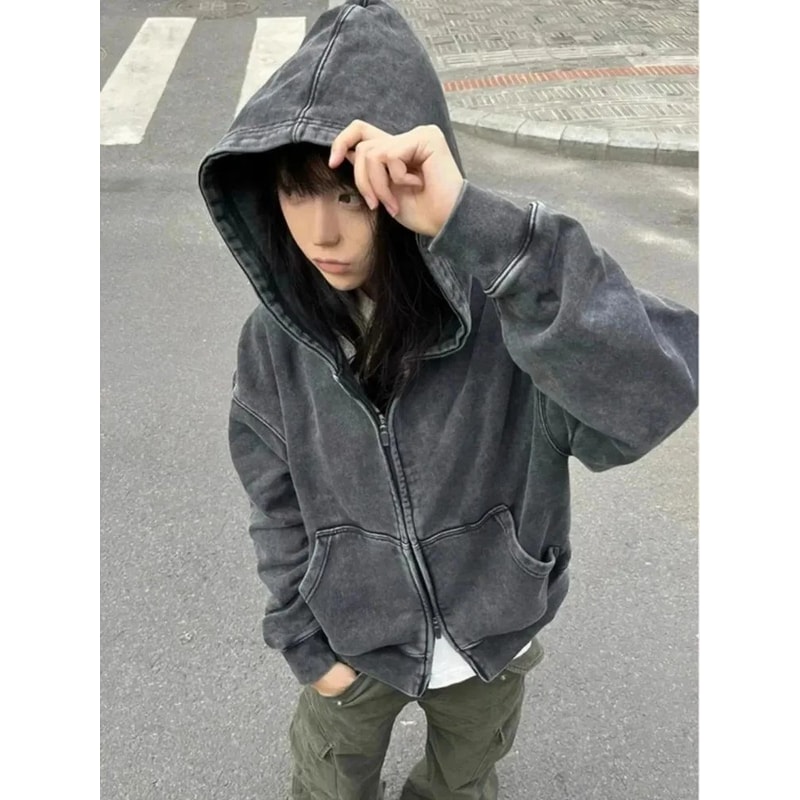 Subculture Gothic Hooded Faux Fur Coat 10