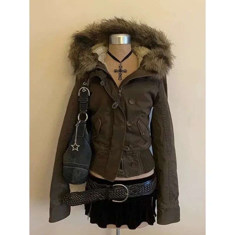 Subculture Gothic Hooded Faux Fur Coat 11