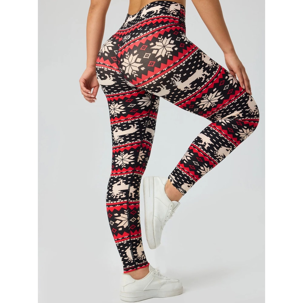 Christmas Print Hip Lifting Leggings 6