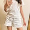 High Waisted White A Line Womens Shorts 4