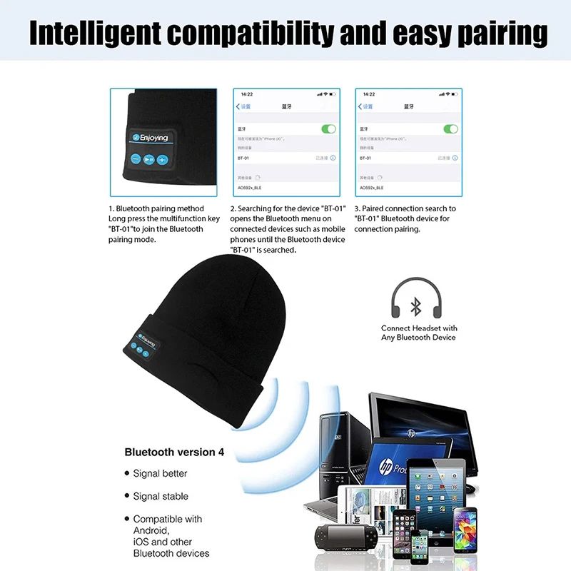 Bluetooth Winter Sports Beanie Hat 5