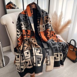 luxury two-sided print pashmina scarf