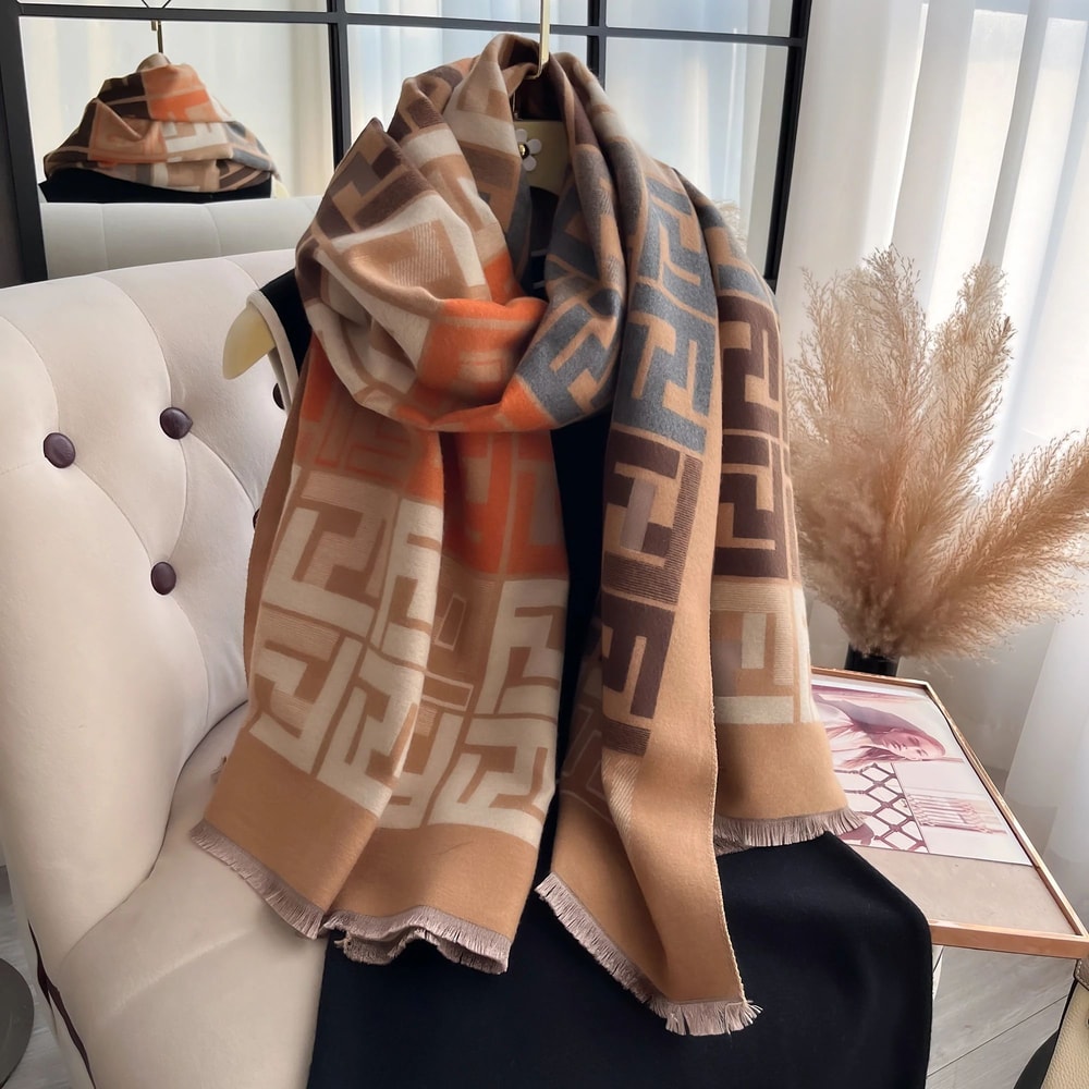 Luxury TwoSided Print Pashmina Scarf 9