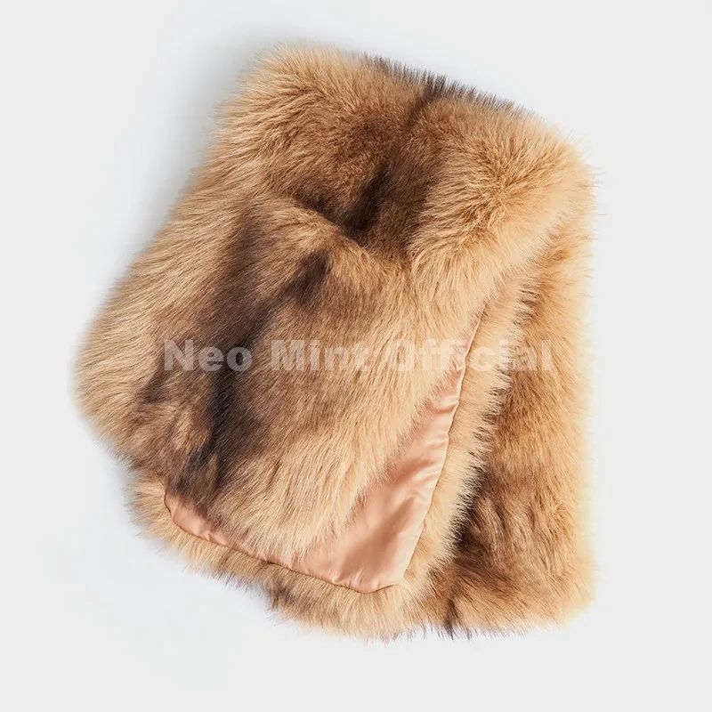 Luxury Faux Fur Striped Winter Scarf 6