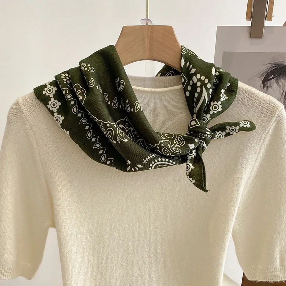 Floral Print Cotton Bandana Scarf 7